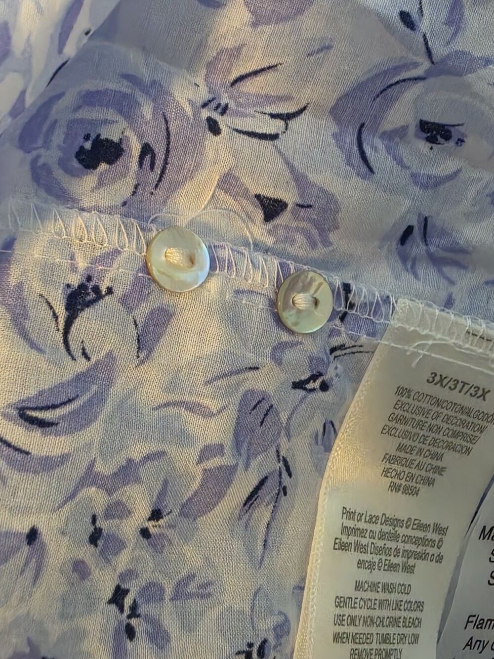 Eileen West floral sweetheart neck nightgown Size 3X - Picture 16 of 16